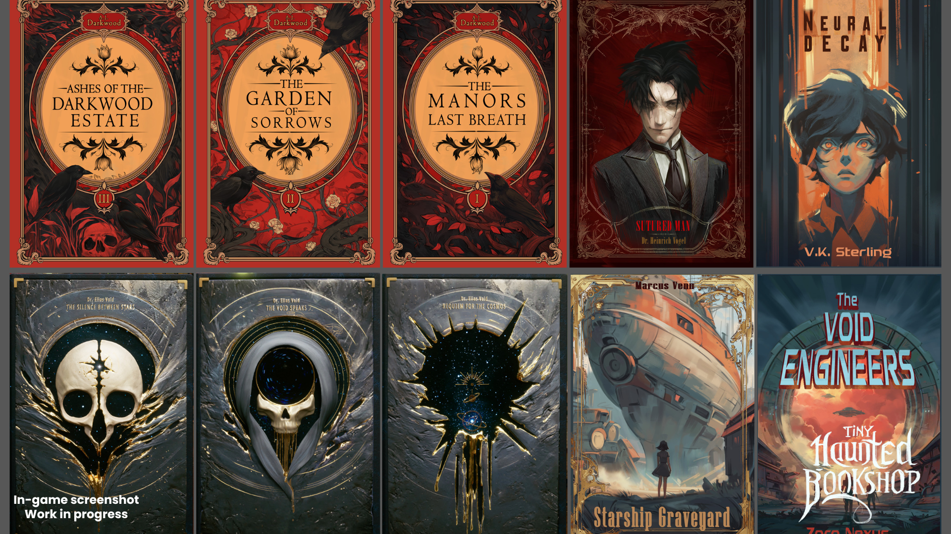 Collection of unique book covers